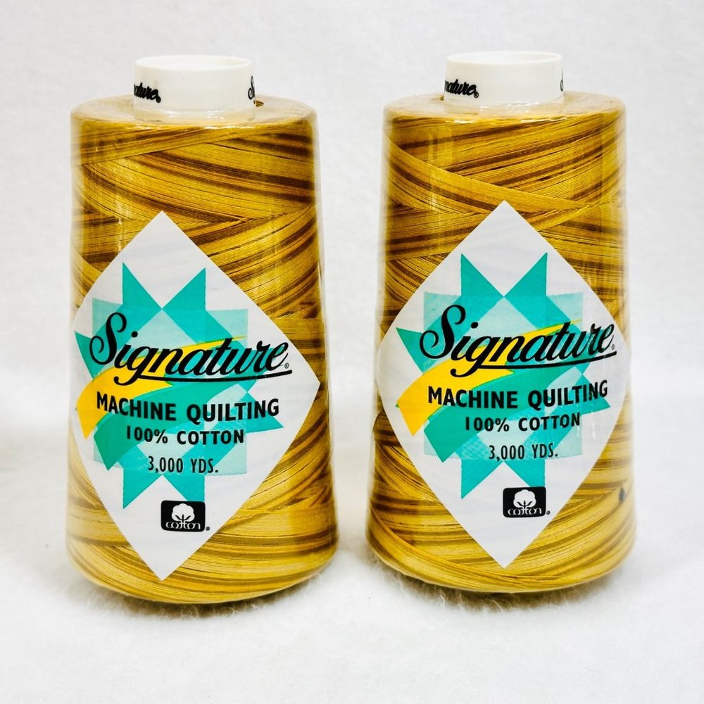 Two Signature Machine Quilting Spools Cotton 3,000 Yds. Each - New/Sealed